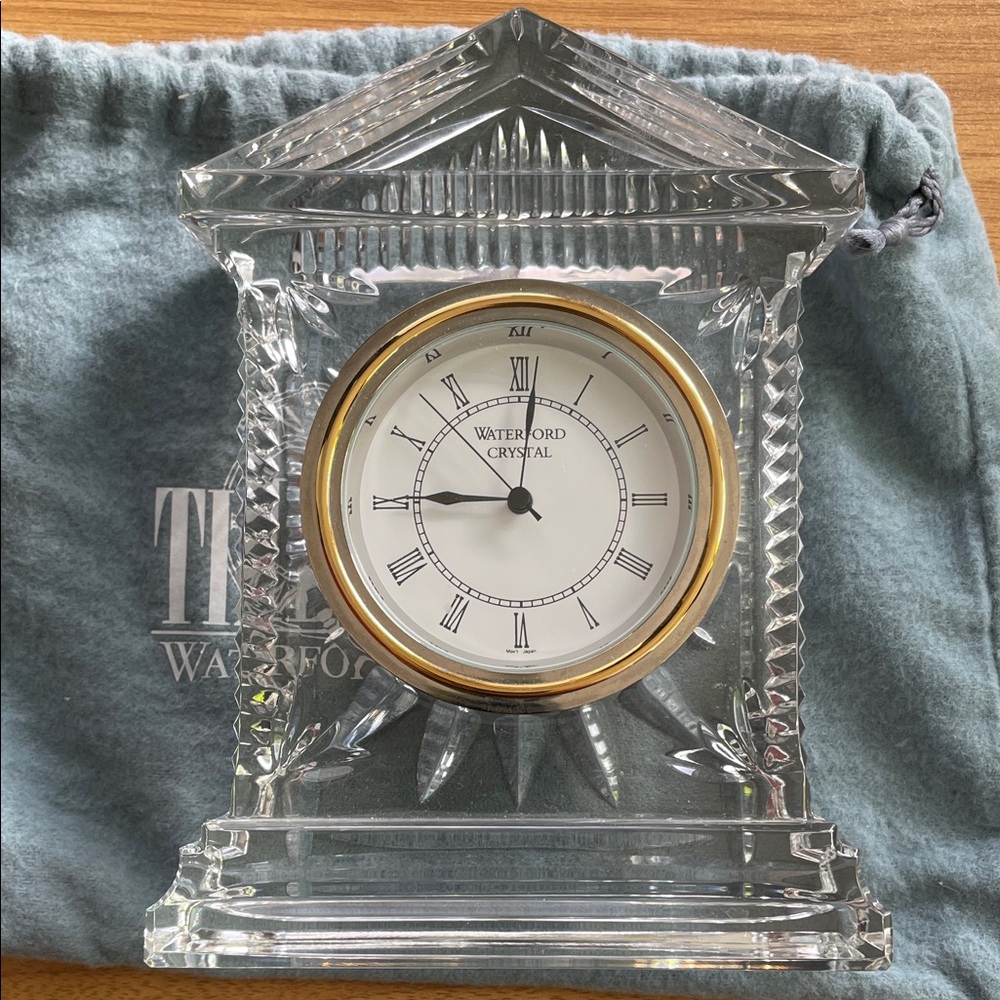 Waterford Crystal Clear and Gold Wall Clock